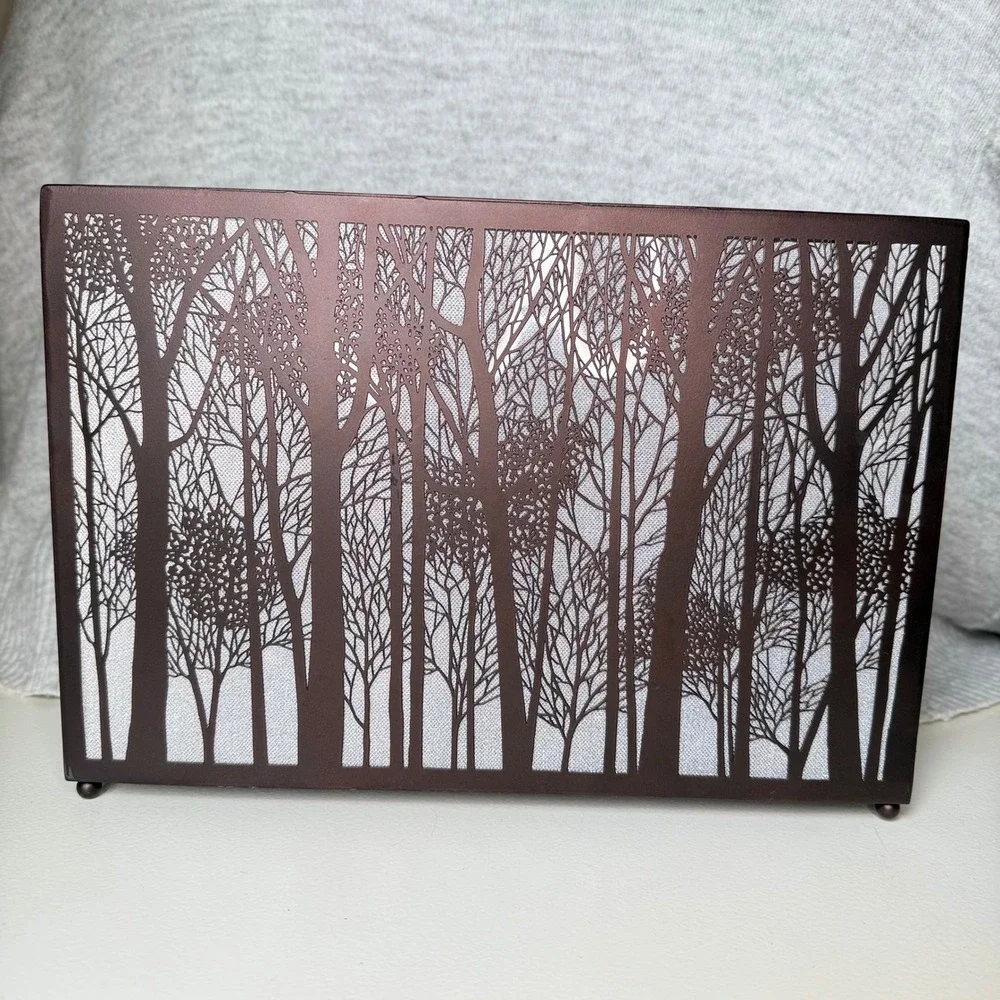 Yankee Candle Multi Forest Silhouette 5 Tea Light Holder Bronze Metal Brown Tree